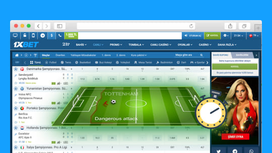 1xBet canlı bahis ekranı
