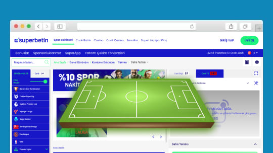 Superbetin canlı bahis ekranı